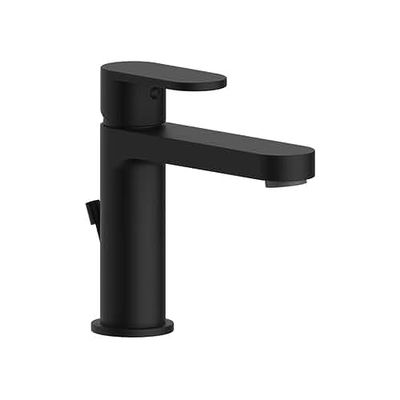 ERCOS Miscelatore Lavabo Basso Con Bocca da 115 MM, Colore Nero Opaco , Miscelatore Bagno o Cucina Da 143X115 MM , Scarico Compreso