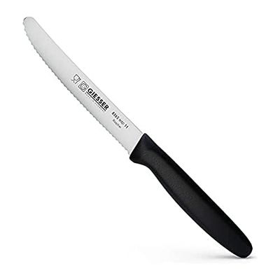 Giesser since 1776 - Made in Germany - Cuchillo para tomates, negro, hoja de 11 cm, con mango antideslizante, cuchillo pequeño apto para el lavavajillas, inoxidable