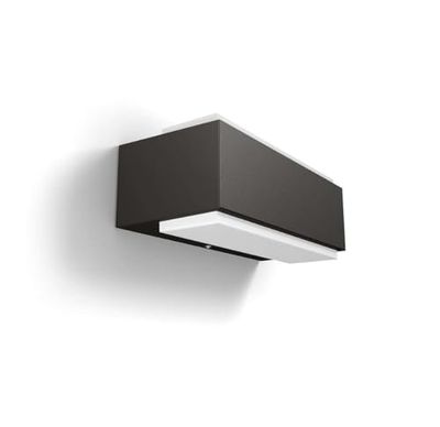 Philips myGarden Stratosphere aplique LED, luz branca fria, IP44, iluminação exterior, resistente à humidade e intempéries, 4,5 W, alumínio, antracite