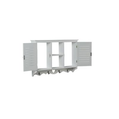 Romimex Mensola in Legno Bianco 55 x 37 x 10 cm con Ante