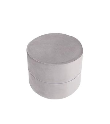 MISIOO Rund Pouf för barn – sittsäck barn – barnrum möbler – sammet puff av skum – barnmöbler – lätt att tvätta – ljus och elegant – 40 x 40 x 30 cm – grå