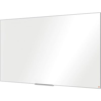 Nobo Lavagna Bianca Magnetica in Acciaio Laccato Widescreen con Vaschetta Porta Accessori, 1880 x 1060 mm, Cornice Sottile, Sistema di Montaggio InvisaMount, Gamma Impression Pro, Bianco, 1915257