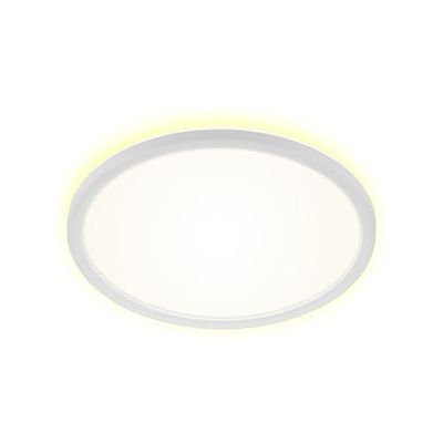 BRILONER - Plafonnier de salle de bain LED avec rétroéclairage, lampe de salle de bain LED IP44, ultra plate, lumière blanc neutre, blanc, 290x35 mm (PxH)
