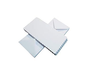 Craft UK 50 White Scalloped Cards & envelopes 5 x 5, 5x5