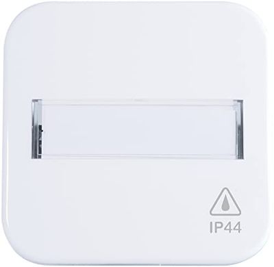 Opus Kanto IP44-Set, reinweiss mit Wippe m. Beschriftungsfeld protección contra robos (con balancín, con Espacio para Etiqueta), Color, Blanco Puro, 1