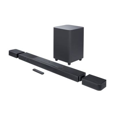 JBL Bar 1300, Barre de son avec hauts parleurs surround détachables, 1 170 W, connexion Wi-Fi intégrée, Dolby Atmos, DTS:X et MultiBeam, Prise européenne (Type C), noir
