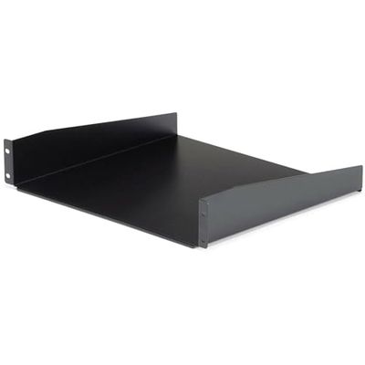 StarTech.com 2U Server Rack Schap - Universele Rack Mount Cantilever Shelf voor 19" Netwerk Kast & Apparatuur - Heavy Duty Staal - Capaciteit 20kg - Diepte 41cm (16”) - Zwart (CABSHELF)