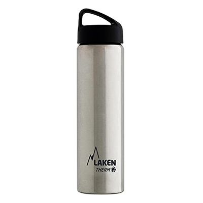 Laken Classic Garrafa térmica de aço inoxidável 18/8 e parede dupla a vácuo, unissexo para adulto, prateado, 750 ml