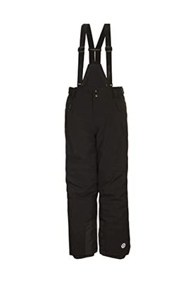 Killtec Gauror Jr, Sci, Pantaloni Funzionali con Pettorina Zip-off, Neve e Protezione Bordi Bambino, Nero, 128