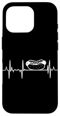 I Love Hot Dogs ECG Heartbeat Case for iPhone 16 Pro