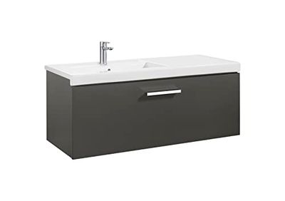 Roca,Prisma,Unik (mueble base con un cajón y lavabo izquierda),Gris antracita,1100mm x 460mm x 450mm,A855948153