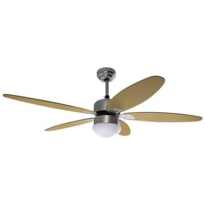 Ardes AR5A130WR Plafondventilator met 5 bladen met houtlicht, 3 snelheden, omkeerbaar met afstandsbediening