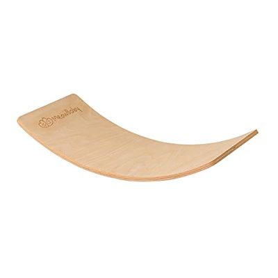MEOWBABY Planche d'équilibre Balance Board 60x30 cm JJouet Planche en Bois Tabla Curva Montessori Waldorf Pikler Tronco propiocepcion de Equilibrio Fabriqué UE