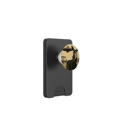 Okapi Ufo Sorprendido Vintage Alien Ciencia Ficción Divertido Encuentro PopSockets PopWallet para MagSafe
