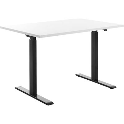 Topstar Bureau électrique réglable en Hauteur - Droit - 1200 x 800 mm (l x P) - Blanc/Noir