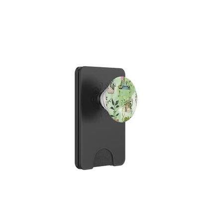 Plantas en maceta Acuarela Jardineros Lindo Cactus Verde Pastel PopSockets PopWallet para MagSafe