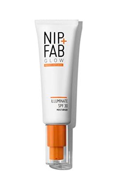 Nip+Fab SPF 30 Moisturiser Glow Illuminate | 50 ml | Peaux Abîmées à Mates | Hydratation et Protection Maximales du Visage | Protection UVA + UVB | Filtre Cutané Visage SPF