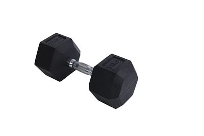 Endless Pair of 15 Kg (2 * 33 LB) Hexagon Rubber Coated Dumbbell | Black | Material: Iron and Rubber | Perfect for Bodybuilding, Fitness, Weight Lifting and Training at Home or Gym