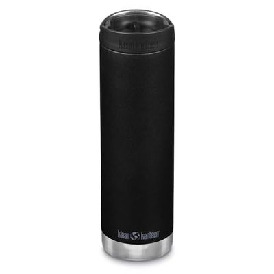 Klean Kanteen TKWide - Bicchiere da caffè isolato da 590 ml, con tappo da caffè, colore: Nero