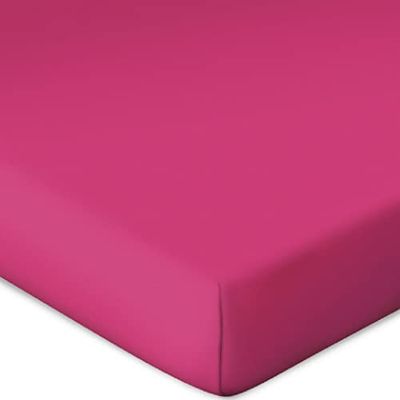 Bassetti 9302353 - Sábana Bajera Ajustable (90 x 190 cm, 100 x 220 cm), Color Fucsia