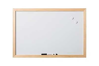 Bi-Office Lavagna Magnetica Optimum, Whiteboard, Cancellabile a Secco, Cornice In Legno Pino MDF, 60 x 45cm