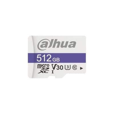 DAHUA 512 GB MICROSD-kaart READ SPEED UP TOT 100 MB/S WRITE SPEED UP TOT 80 MB/S SPEED CLASS C10 U3 V30 TBW 70TB (DHI-TF-C100/512GB)