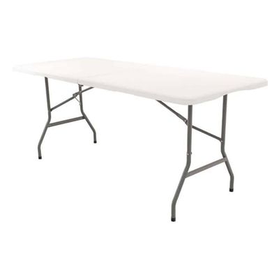 Gardiun Table Pliante et Portable New Koln 240x74x74 cm Résine Couleur Blanc avec Poignée Latérale et Système de Verrouillage