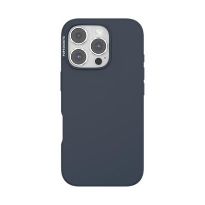 PopSockets Custodia per iPhone 16 Pro compatibile con MagSafe, custodia per iPhone 16 Pro, compatibile con ricarica wireless, solo custodia, blu navy
