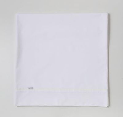 Sábana encimera de algodón de 600 hilos color blanco - Cama de 150 cm.