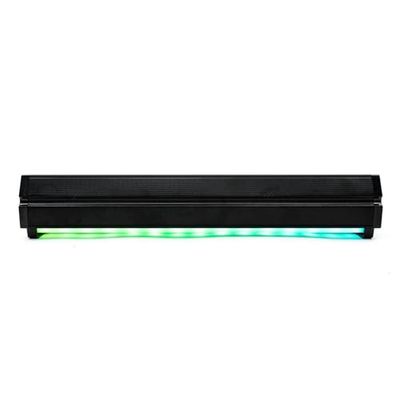 Woxter Big Bass 310 Soundbar met 20 W vermogen (RGB-achtergrondverlichting, 3,5 mm, PC/PS4/Xbox/TV/mobiele telefoon/tablet), stroomvoorziening via USB, zwart