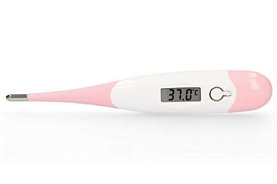 Alecto BC-19RE - Termómetro clínico digital, termómetro, resultado de medición 10 segundos, Medición precisa de temperatura +/- 0,1, pantalla grande y legible, rosa