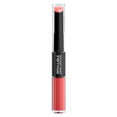 L'Oréal Paris Infaillible 2 step 806 Infinite Intimacy, rossetto per 24 ore labbra piene con balsamo idratante per la cura delle labbra