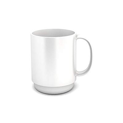 Ornamin Taza con asa de 300 ml, Color Blanco (Modelo 510) | Taza de café Estable de plástico, Taza de café, Taza de café Reutilizable, Taza de té