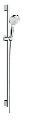 hansgrohe Crometta Set doccia 1 getto EcoSmart 9 l/min con asta doccia 90 cm, bianco/cromo, 26539400