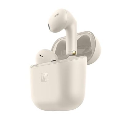 Sennheiser ACCENTUM Open - Auricolari con design aperto, suono dinamico e Bluetooth 5.3, resistenza agli schizzi IPX4, batteria con 28 ore di autonomia e custodia di ricarica USB-C - Crema