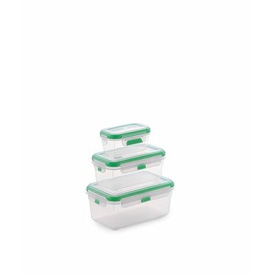 San Ignacio Set de 3 tápers herméticos 380ml/1L/1,9L verde