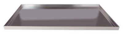 Pentole Agnelli COAL49/2D60 Teglia Rettangolare con Orlo, Bordi Dritti, Altezza 2 cm, Lega Alluminio 3003, Spessore 1.5 mm, Argento
