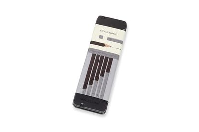 Moleskine Graphite Drawing Pencil Set (5 Graded Pencils), Black, Grey