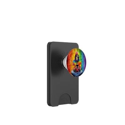 Arcoíris colorido PopSockets PopWallet para MagSafe