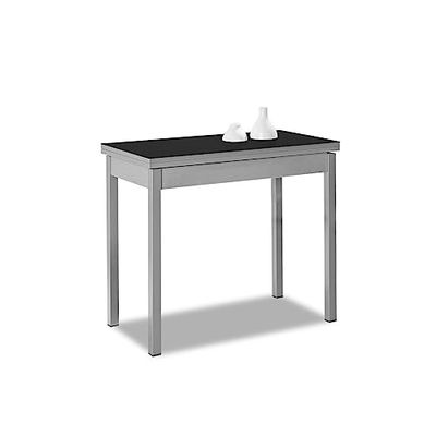 ASTIMESA Boektype keukentafel, metaal, zwart, 80 x 40 cm tot 80 x 80 cm
