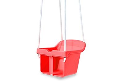 JAMARA- Columpio pequeño Swing para bebés a Partir de 10 Meses, plástico Resistente, soporta hasta 25 kg, Incluye Barra de Seguridad, antivuelco, Apto para Interior y Exterior, Color Rojo (460661)