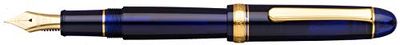 PLATINUM Pluma estilográfica japonesa 3776 Century Gold Trim Chartres Blue EF/Azul/0,24-0,28 mm/Hecho a mano/pluma de oro de 14 quilates con caja de regalo PNB15000-51EF