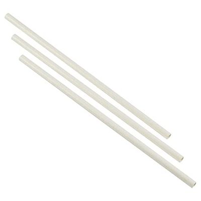 Genware White Paper Straws Pack of 500 7.8inch