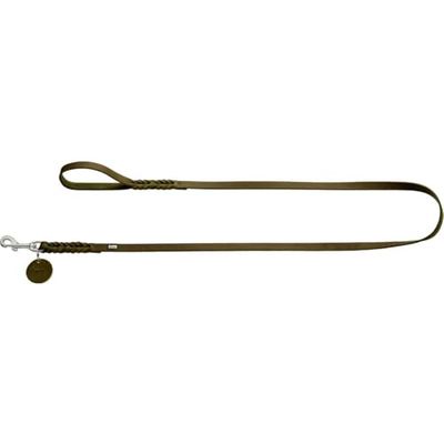 HUNTER Solid Education Correa para Perro de Piel Trenzada, Resistente, Suave, Correa de Mano, 1,6 x 100 cm, Verde Oliva