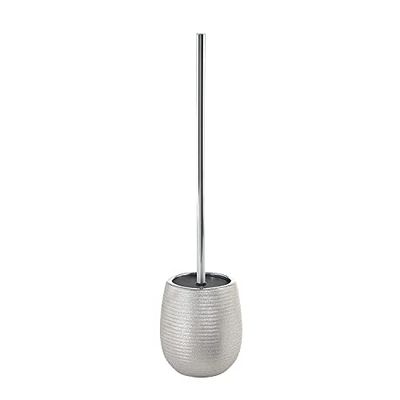 Gedy Plata, G-Astrid Escobilla WC de Apoyo, Dimensiones 47 X 11,5 X 11,5 CM Peso 0,648 kg, Escobilla de baño de cerámica, Años de Garantía 2, Diseño R&S, Único