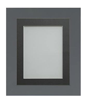 Frame Company Watson Grey Picture Photo Frame fitted with Perspex, 10x10 inch with Grey Mount for image size 5x5 inch
