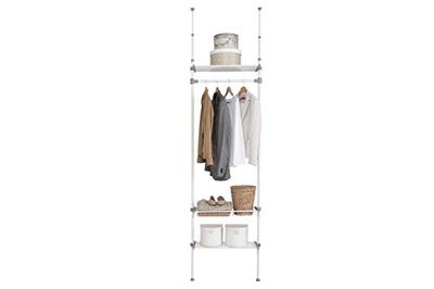 KitCloset no3 klädskåp med 2 skåp + korg, metall, 240/280 cm, djup: 25 cm, bredd: 68 cm