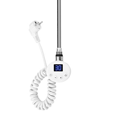 EMKE Radiateur avec Thermostat pour radiateur de Salle de Bain 300 W, Cartouche chauffante en Acier Inoxydable pour radiateur, sèche-Serviettes, électrique, Blanc