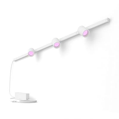 Philips Hue White and Color Ambiance, Perifo, Kit di Illuminazione a Binario da parete, Kit con 3 Faretti, 16.8 W, Bianco