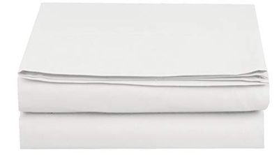 Elegant Comfort Draaddichtheid 1500 Egyptische kwaliteit beddengoed, plat laken, kreukvrij, vlekbestendig, microvezel, wit, volledig